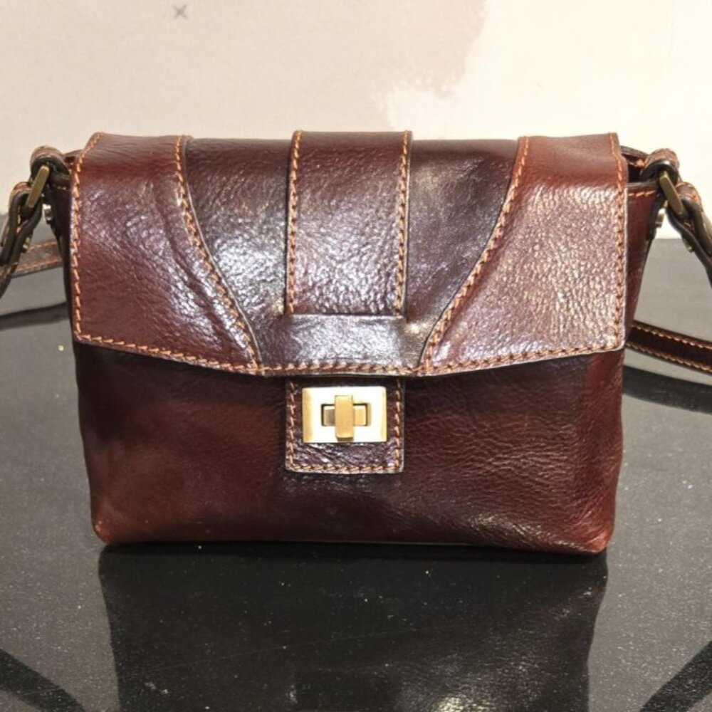 RARE! Floto Sapri Cross Body Bag Made in Italy Leather, Vecchio Brown sold out r - Picture 10 of 16